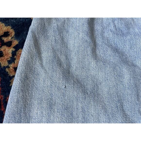 Y2K 90s Liz Claiborne Denim Wrap Mini Skirt W/ Tie & Button Closure Sz 6 Petite - Picture 7 of 16